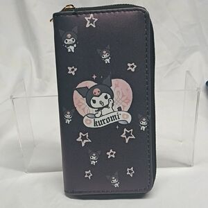 Kuromi Black Wallet with Pink Accents